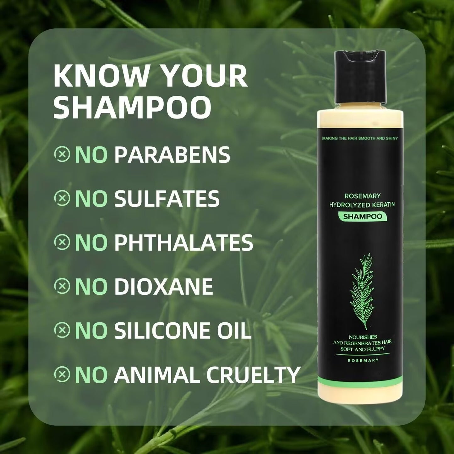 Organic Rosemary Hair Growth Shampoo-Grow thick hair-ZHP