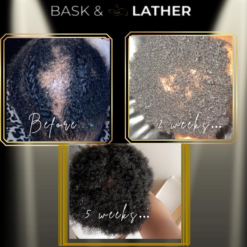Bask & Lather Scalp Stimulator Hair Growth Oil, Cold Pressed Mint and Rosemary Blend with Grapeseed for Hair Growth, Organic Natural Leave in, All Hair Types, 2 Fl Oz
