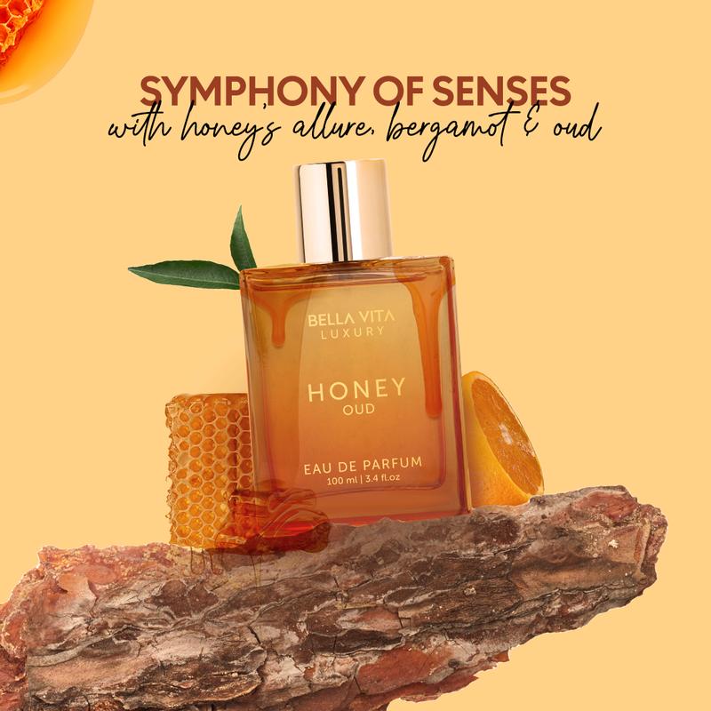 Bella Vita Luxury's Honey Oud | Eau de Parfum | Patchouli, Vanilla, Bergamot | Floral & Spicy | Made with Clean & Vegan Essentials Oils | Cruelty Free Fragrance Perfume