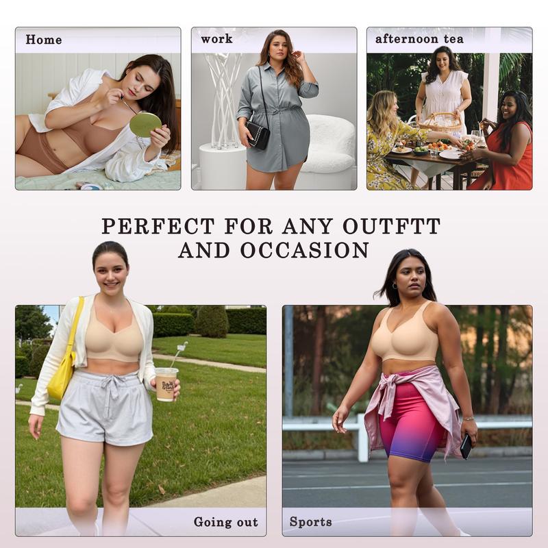 Women Wirefree Bras for Women Full Coverage No Underwire Everyday Bras Comfortable Wireless Padded Bras