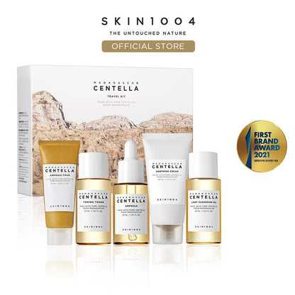 Madagascar Centella Travel Kit, Toner, Ampoule, Soothing Cream, Cleansing Oil, Ampoule Foam, Basic Skincare Trial Kit Box , Gift Sets for Mom, Women & Mothers Day, Compact Size