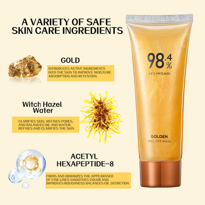 BUY 2 GET 2 FREE,🔥98.4% Gold Peel-0ffMask-3-in-1 Anti-Wrinkle, BlackheadRemoval & Hydrating, with RosaDamascena,Hamamelis Virginiana,&Tremella Fuciformis