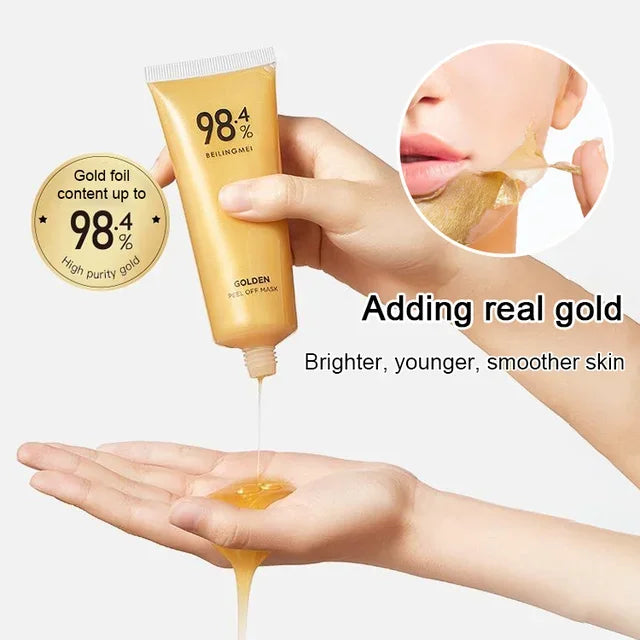 BUY 2 GET 2 FREE,🔥98.4% Gold Peel-0ffMask-3-in-1 Anti-Wrinkle, BlackheadRemoval & Hydrating, with RosaDamascena,Hamamelis Virginiana,&Tremella Fuciformis