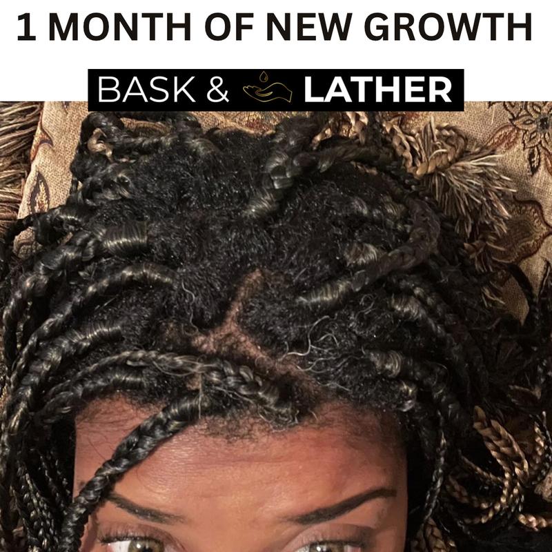 Bask & Lather Scalp Stimulator Hair Growth Oil, Cold Pressed Mint and Rosemary Blend with Grapeseed for Hair Growth, Organic Natural Leave in, All Hair Types, 2 Fl Oz
