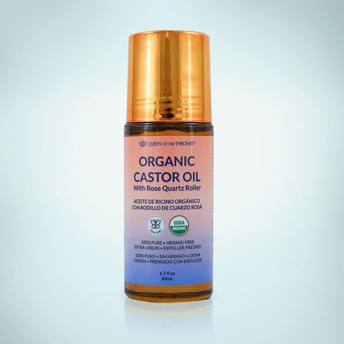 Organic Golden Castor Oil Roll-On with Rose Quartz 1.7oz