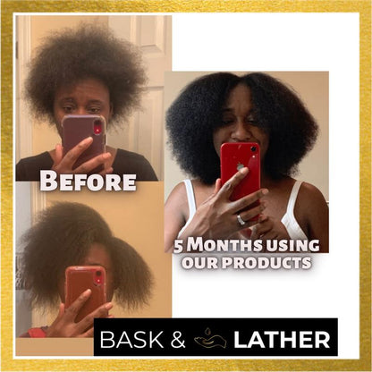 Bask & Lather Scalp Stimulator Hair Growth Oil, Cold Pressed Mint and Rosemary Blend with Grapeseed for Hair Growth, Organic Natural Leave in, All Hair Types, 2 Fl Oz