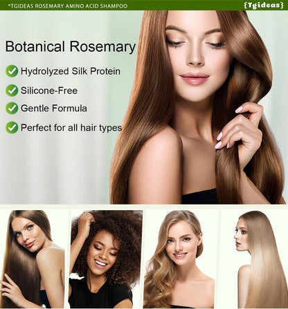 Anti-Hair Fall Hair Loss Treatment Shampoo Oil Control Anti Dandruff Haircare Rosemary Zinc PCA Help Hair Growth Amino Acid Hydrolyzed Protein Repair Reduce Hair Loss Scalp Cleanser Conditioner 250ML Gentle Smoother