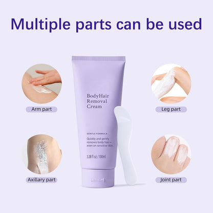 Body Hair Removal Cream, Hair Removal Cream Sensitive Skin,Gentle and Effective Depilatory Formula for Smooth Skin, Ideal for Legs, Arms, and Bikini Area, Suitable for Both Women and Men