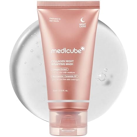 medicube Collagen Overnight Wrapping Peel Off Facial Mask Pack - Elasticity & Hydration Care, Reduces Sagging & Dullness - Hydrolyzed Collagen For Glowing Skin - Korean Skin Care, 2.53 fl.oz-XDX