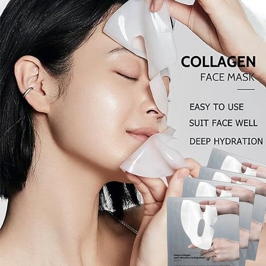 Deep Collagen Overnight Mask Facial Hydrogel Masks with low molecular weight collagen for elasticity, firming, and moisturizing