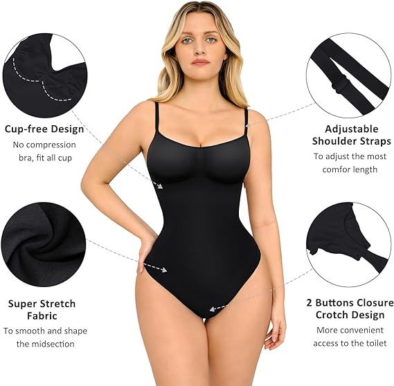 Shapewear Bodysuit Tummy Control Faja for Women Seamless Sculpting Butt Lifter Body Shaper