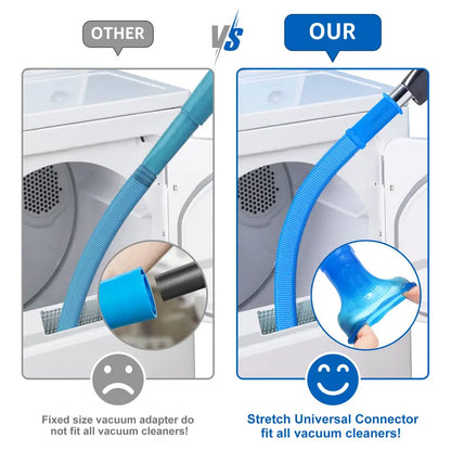 Sealegend Dryer Vent Cleaner kit Dryer Vacuum Hose Attachment with Stretch Universal Connector, Dryer Vent Cleaning Tool Vacuum Hose Lint Remover, Blue