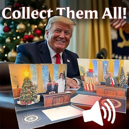 OUR FRIENDLY FOREST Pop Up Birthday Card with Light & Sound Features Real Donald Trump Voice Message for Men and Women, Parents, Couples (Cake)—XDX