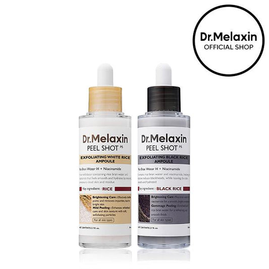 Peel Shot Glow Rice Ampoule Duo - Serums for Brightening, Exfoliating, and Moisturizing - Suitable for All Skin Types