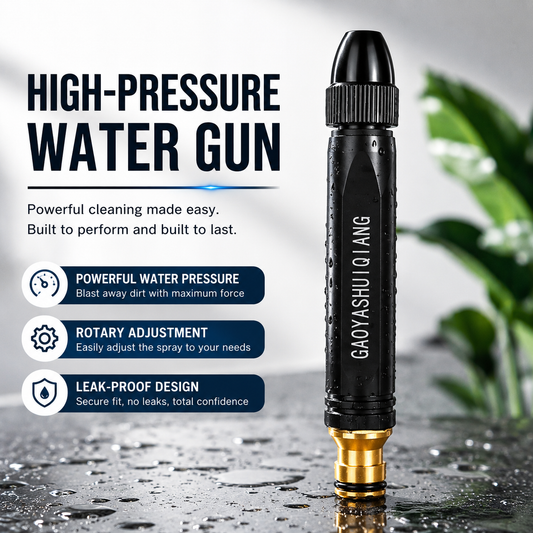 Heavy Duty Metal Garden Hose Nozzle – High Pressure Water Sprayer with 3 Spray Modes, Leakproof Hose Gun for Car Wash, Pet Bathing, Patio & Garden Watering | Summer Essentials