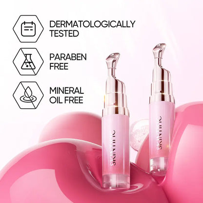 SKINTIFIC Hydrating Brightening Lip Serum with Hyaluronic Acid & Peptide for Radiant Lips Gentle Glossy Korean Beauty Makeup Balm Shea Smooth Moisture with Cooling Metal Roller Applicator