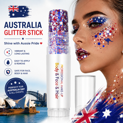 3-in-1 Patriotic Glow😍✨Red, White & Blue Glitter Body Stick
