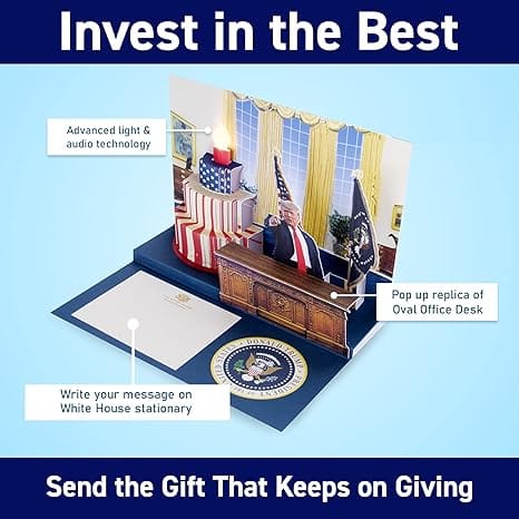OUR FRIENDLY FOREST Pop Up Birthday Card with Light & Sound Features Real Donald Trump Voice Message for Men and Women, Parents, Couples (Cake)—XDX