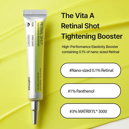 The Vita A Retinal Shot Tightening Booster | with Liposomized Retinal, Matryxyl, Pore Minimizer, Wrinkles & Fine Lines, Firmer Skin, 15ml, Retinol Skincare | For Smoother Skin Textures