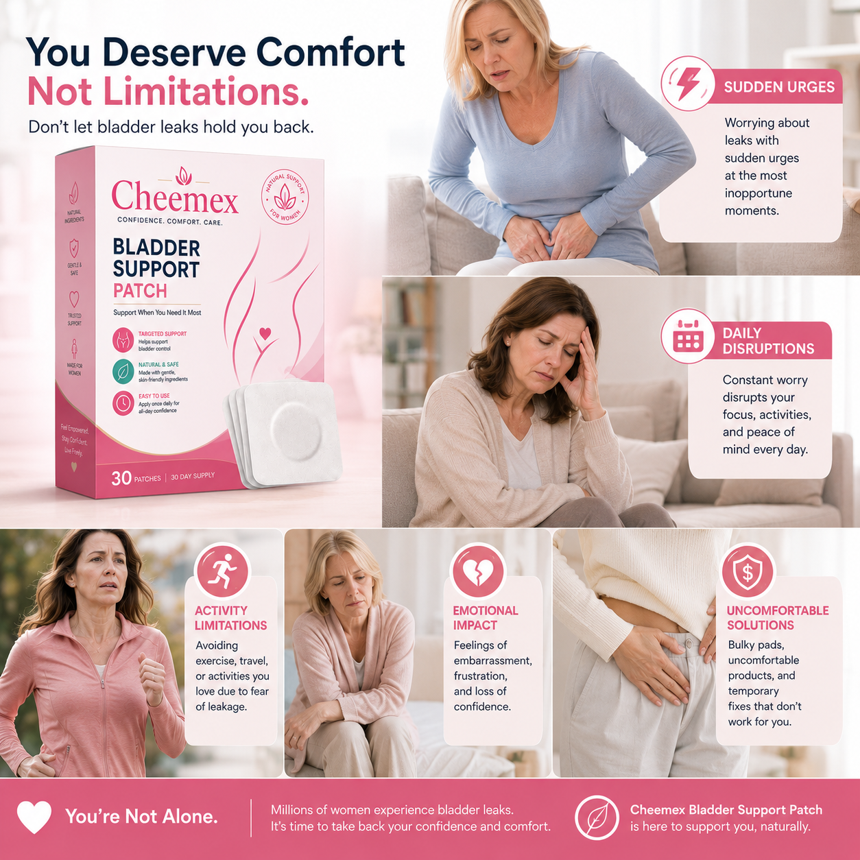 Cheemex Reduces Urgency & Bladder Leaks 3x Faster From the Very First Use!