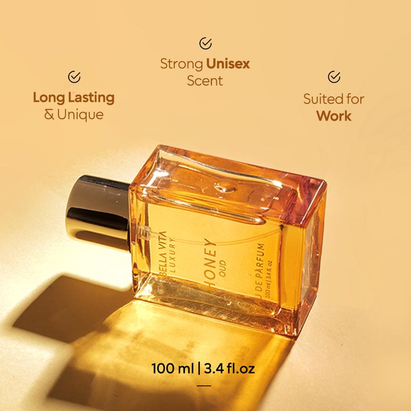 Bella Vita Luxury's Honey Oud | Eau de Parfum | Patchouli, Vanilla, Bergamot | Floral & Spicy | Made with Clean & Vegan Essentials Oils | Cruelty Free Fragrance Perfume