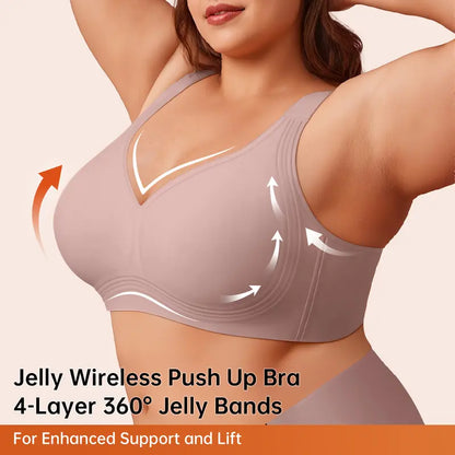 GRACE Classic T-Shirt Bra, Jelly Bras, Wireless Full Coverage for All Day Comfort