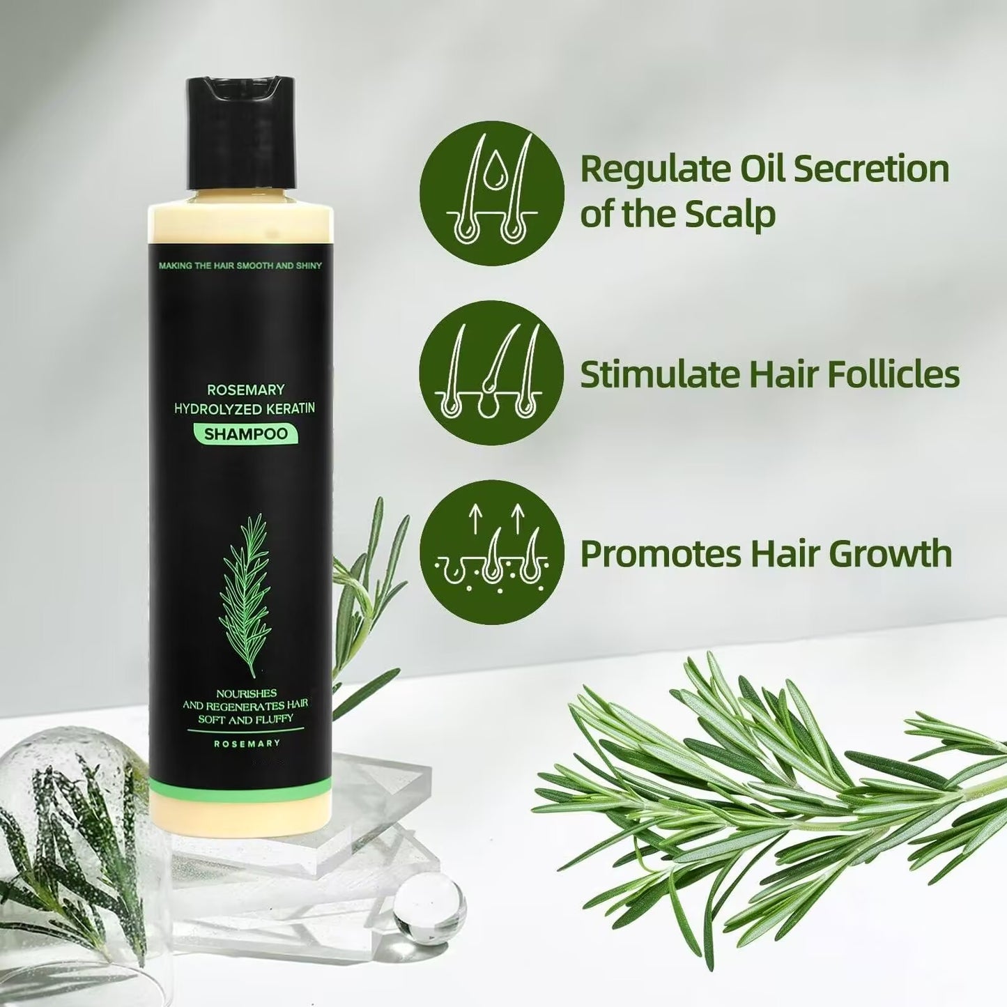 Organic Rosemary Hair Growth Shampoo-Grow thick hair-ZHP