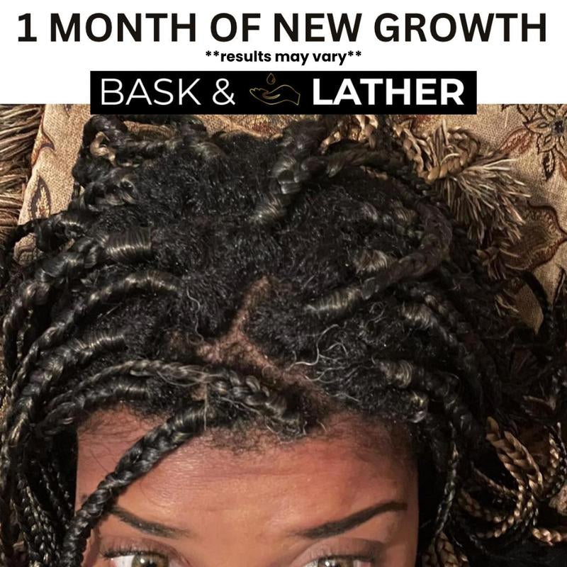 BASK AND LATHER Scalp Stimulator Hair Growth Oil - Lightweight Rosemary & Mint Blend for Thicker, Fuller Hair, Alopecia Support & Hair Regrowth