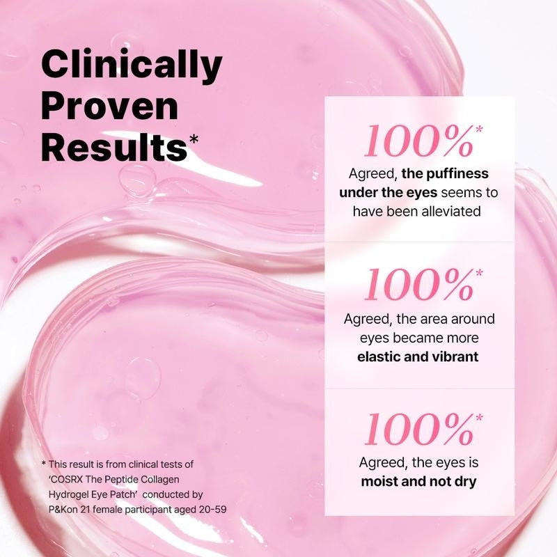 The Peptide Collagen Hydrogel Eye Patch 60 Patches Reduce Puffiness Hydrate Under-Eye Bags in 10 Minutes