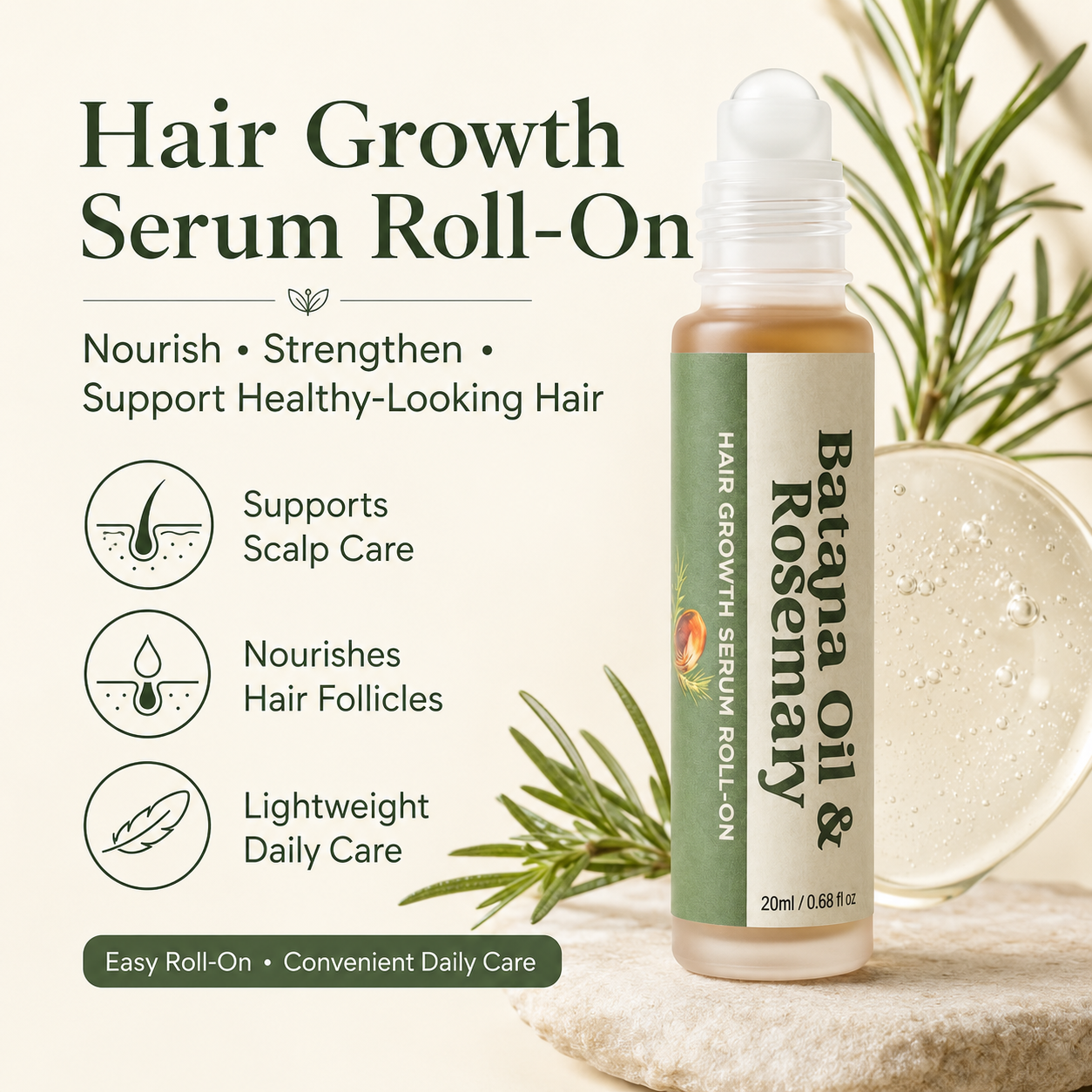 FUNZOO Batana & Rosemary Hair Serum Roll-On | Scalp Nourishing