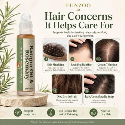 FUNZOO Batana & Rosemary Hair Serum Roll-On | Scalp Nourishing
