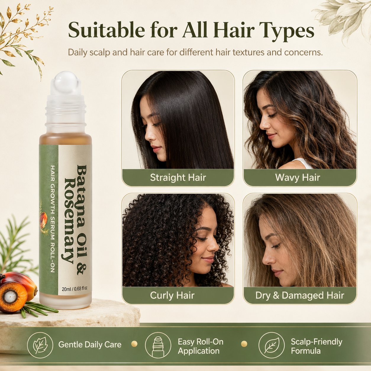 FUNZOO Batana & Rosemary Hair Serum Roll-On | Scalp Nourishing