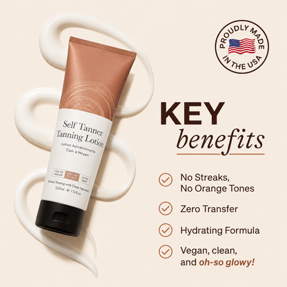 Self Tanner – Get a Natural Golden Glow Without the Sun ☀️ | Hydrating Streak-Free Body Tanner | Vegan & USA Made
