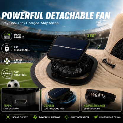 Solar Cooling Fan Hat for Outdoor Summer