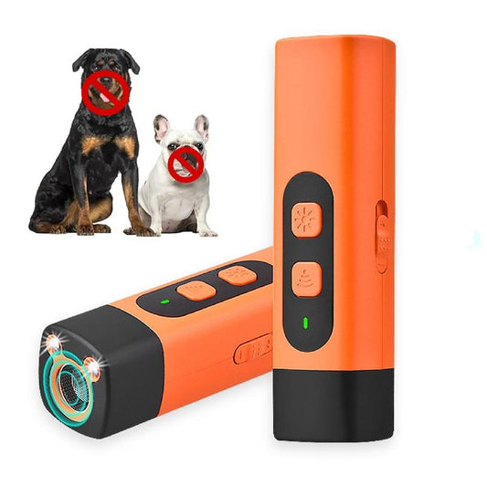 Professional Sonic Emitters Dog Training Tool Dog Bark Deterrent Device with LED Flashlight, 30ft Range Anti Bark Barking Dog Silencer,Rechargeable Portable dog barking stopper
