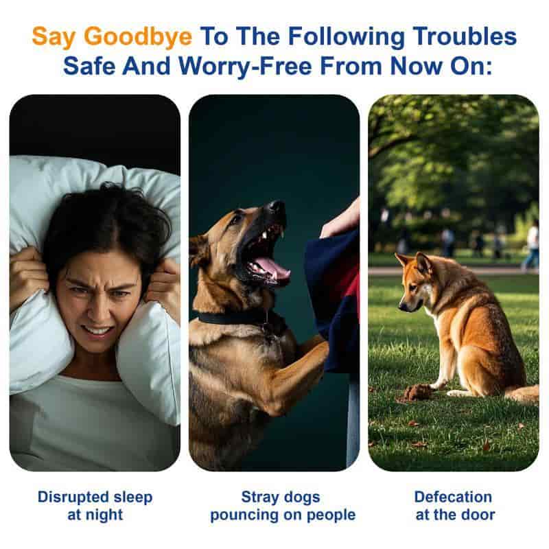Professional Sonic Emitters Dog Training Tool Dog Bark Deterrent Device with LED Flashlight, 30ft Range Anti Bark Barking Dog Silencer,Rechargeable Portable dog barking stopper