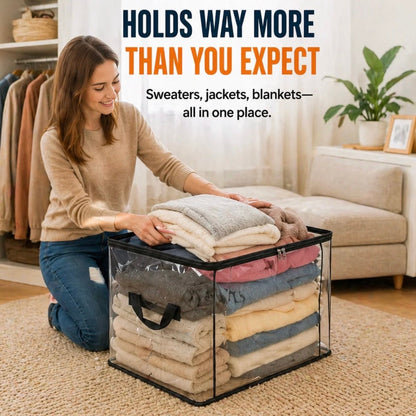 ⏳LAST DAY BUY 2 GET 1 FREE!!💕HomeVault™ Transparent Storage Bag – Large, Dust & Moisture-Proof with Handle✨Ultimate All-in-One Organizer for Clothes, Toys, Books, Stuffed Animals & Absolutely Everything! 🧸📚👕🧦