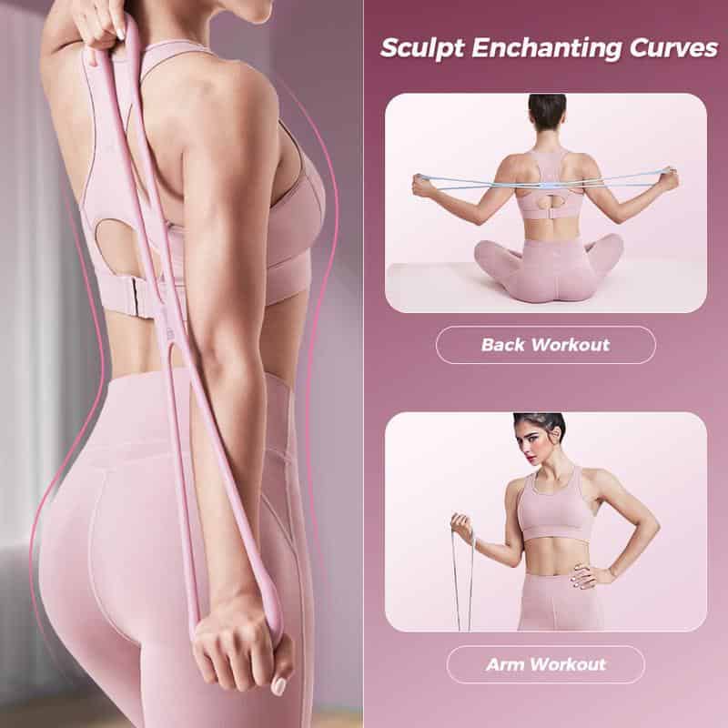 Resistance Bands Figure 8 Exercise Bands for Women 8 Shaped TPE Material for Arms Chest Expander Yoga Gym Fitness Muscle Training Equipment Stretching Gear