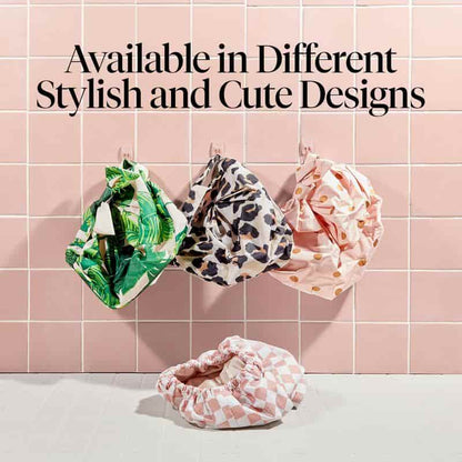 Kitsch Luxury Shower Caps for Women Reusable Waterproof - Flexi Satin Lined, Quick-dry, Adjustable, Hair Cap for Long & Short Hair - Terracotta