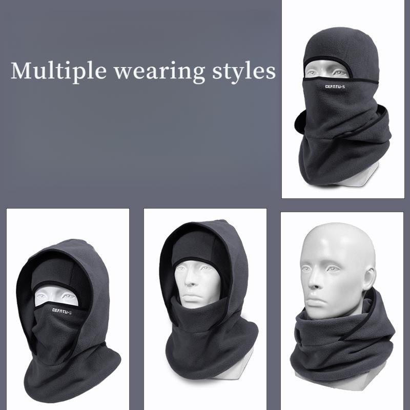 Outdoor Winter Warm Hat Neckband Integrated Cycling Mask Sports Ski Head Cover Neck Windproof Cold One-Piece Pullover Hat