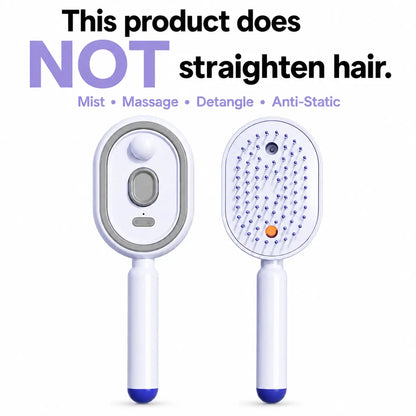 Electric Spray Air Cushion Massage Comb, Self-Cleaning Anti-Tangle Hair Brush, Anti-Static Volumizing Scalp Massage Brush for Dry Frizzy Hair Care, No Essential Oil Included