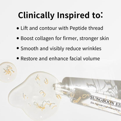 Silk Lifting Peptide Ampoule | Wrinkle Care | Face-Lift at Home serum with Peptides & Deep Collagen | Plumping, Smooth, Anti aging Korean Skincare