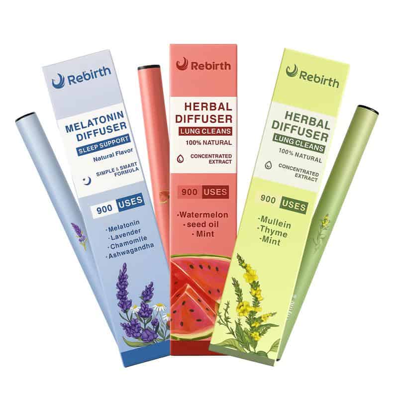 Watermelon Mint Lavender Extracts for Lung Detoxification & Oral Air Freshening Herbal Diffusion Pen Relaxation Stick Solution