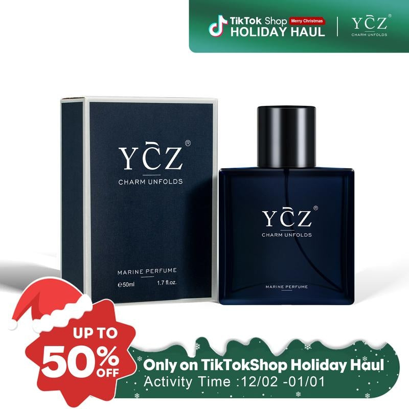YCZ Midnight Marine Eau De Parfum - Unisex 50ml Ocean Fresh Scent Premium Aromatic Woody Fragrance for Him & Her Bold Floral Perfume with Bergamot Coconut Amber
