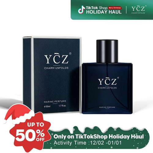 YCZ Midnight Marine Eau De Parfum - Unisex 50ml Ocean Fresh Scent Premium Aromatic Woody Fragrance for Him & Her Bold Floral Perfume with Bergamot Coconut Amber