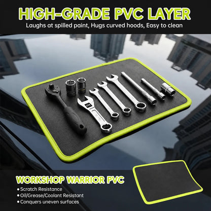 Flexible Magnetic Tool Mat & Tray Holder - Magnetic Tool Tray, Flexible Magnetic Mat, PVC & Non-Slip for Garage Workshop, Auto Repair Tools