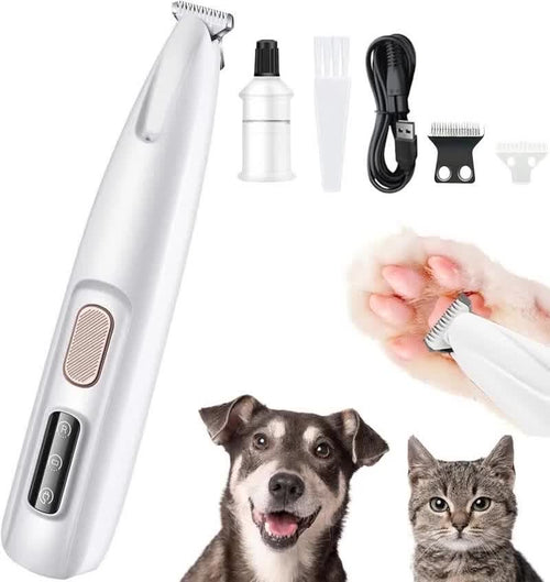 Rechargeable Pet Hair Trimmer Kit, Pet Paw Trimmer, Cordless Quiet Dog Trimmer for Grooming with LED Light, Small Dog Grooming Clippers for Dogs & Cats, Pet Grooming Tool,Waterproof, low noise pet shaver