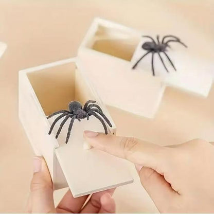 Epic Wooden Spider Gag Box - Jump Scare Prank for Parties, Family, Office & Dorms!