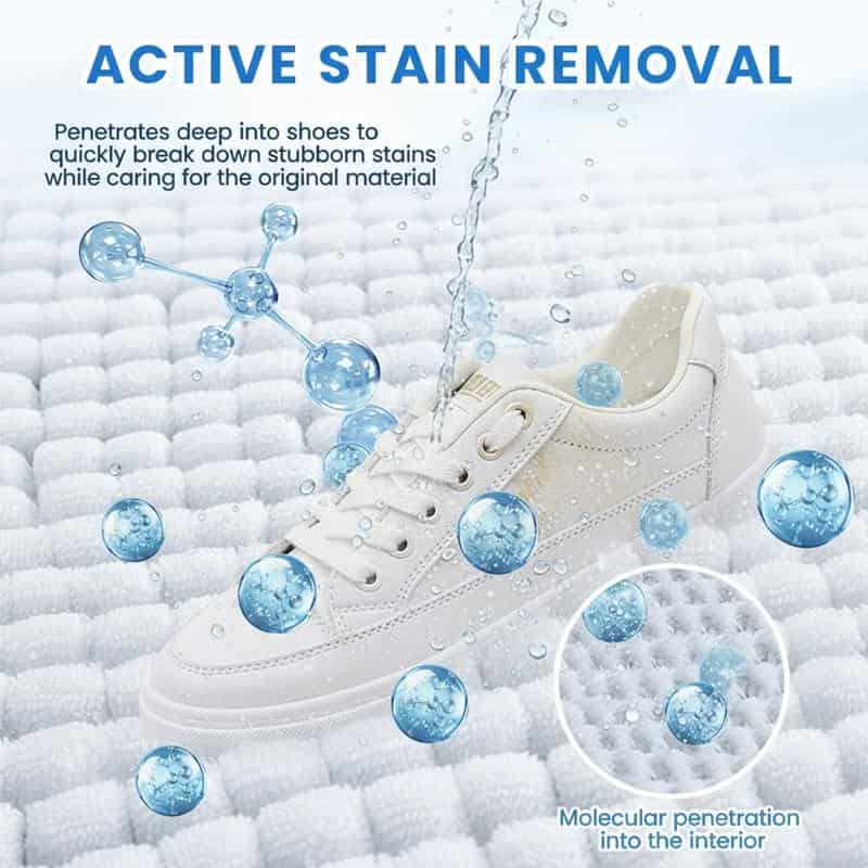 White Shoe Cleaner Cream Multipurpose No-Wash Solid Comes with Sponge Removes Stains Ideal for Leather Silicone Car Interiors Mild Non-Irritating Eco-Friendly