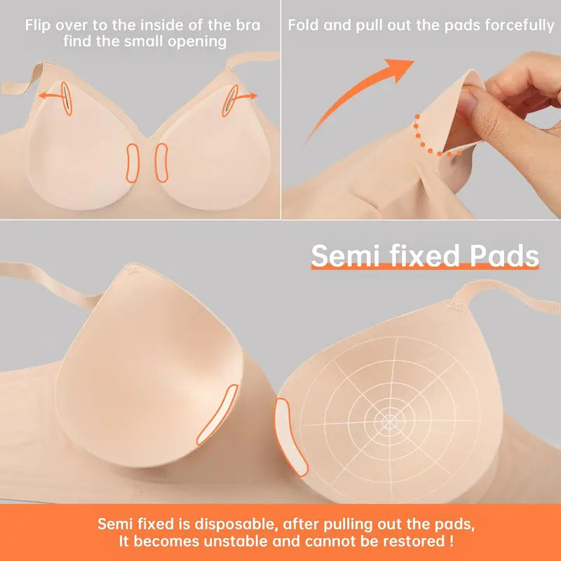 GRACE Classic T-Shirt Bra, Jelly Bras, Wireless Full Coverage for All Day Comfort